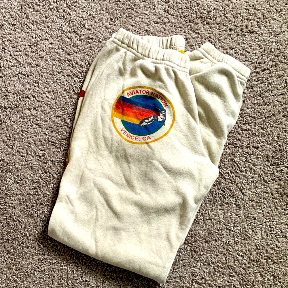 Aviator Nation Sweatpants Vintage White Med